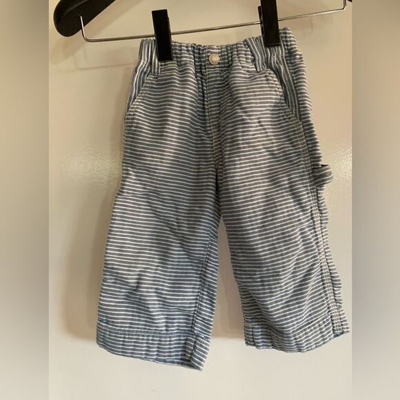 Bit’z Kids Horizontal Striped Blue and White Cargo Pants - Picture 1 of 9